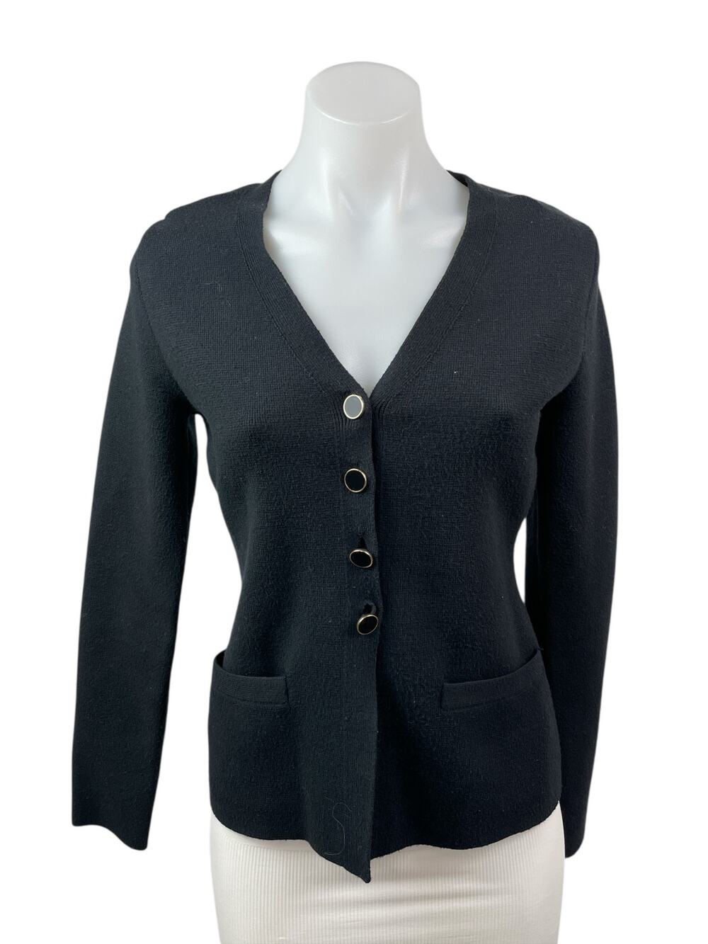 Abercrombie & Fitch Women's Black Long Sleeve Button Up Cardigan Sweater Top XS